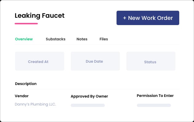Set up and send work orders to vendors