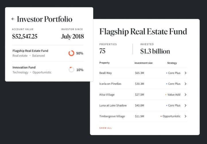 View Fundrise’s internal investor servicing and fund management software