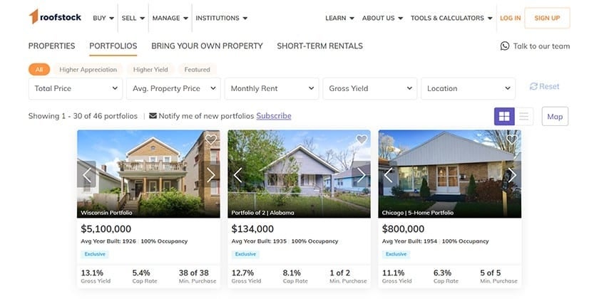 Roofstock’s single-family portfolios