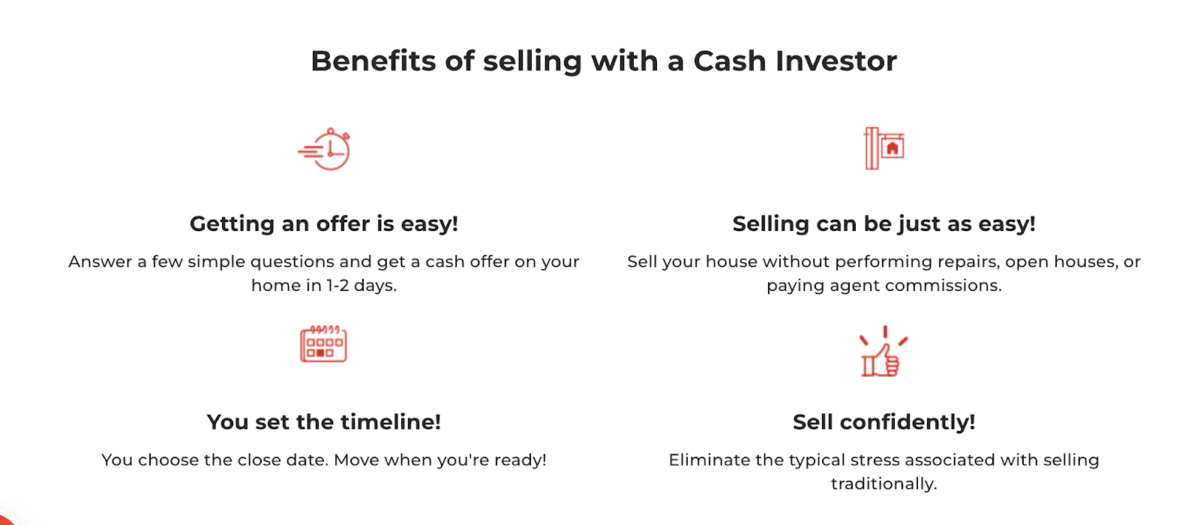 Cash investor benefits