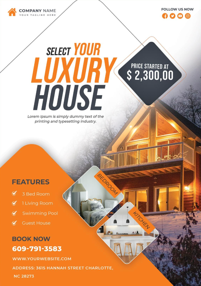 Luxury property real estate flyer Luxury property real estate flyer