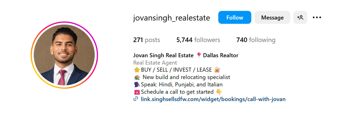 Jovan Singh's Instagram bio Jovan Singh's Instagram bio