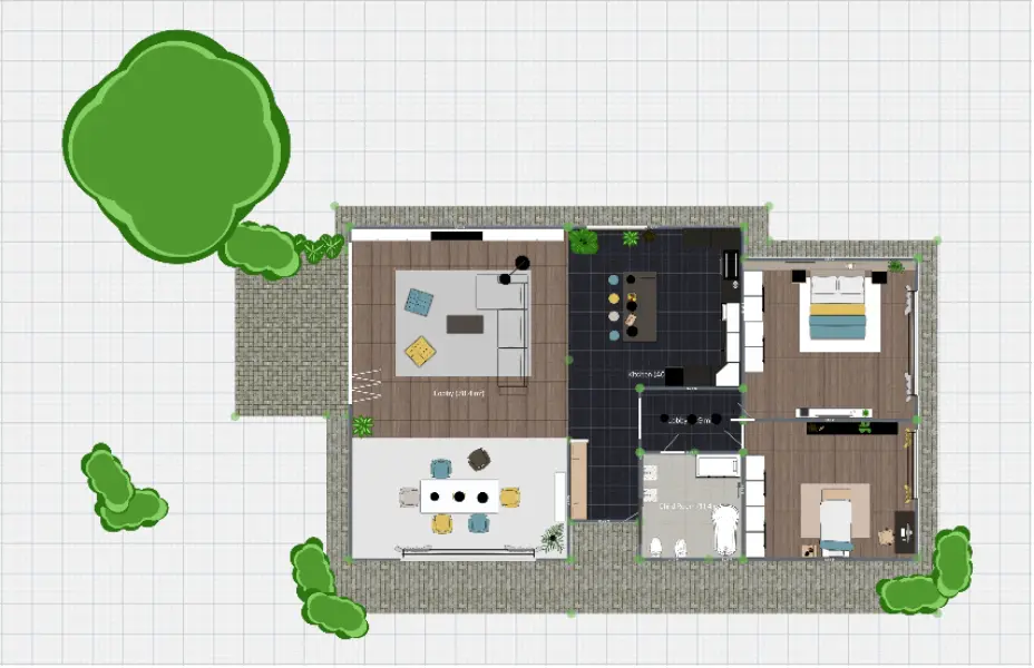 Sample drawing of a floor plan using Planner 5D