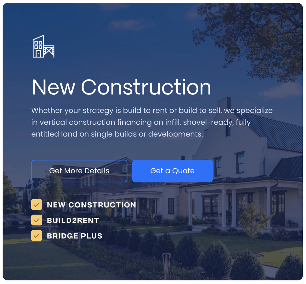 Lima One Capital product offerings.