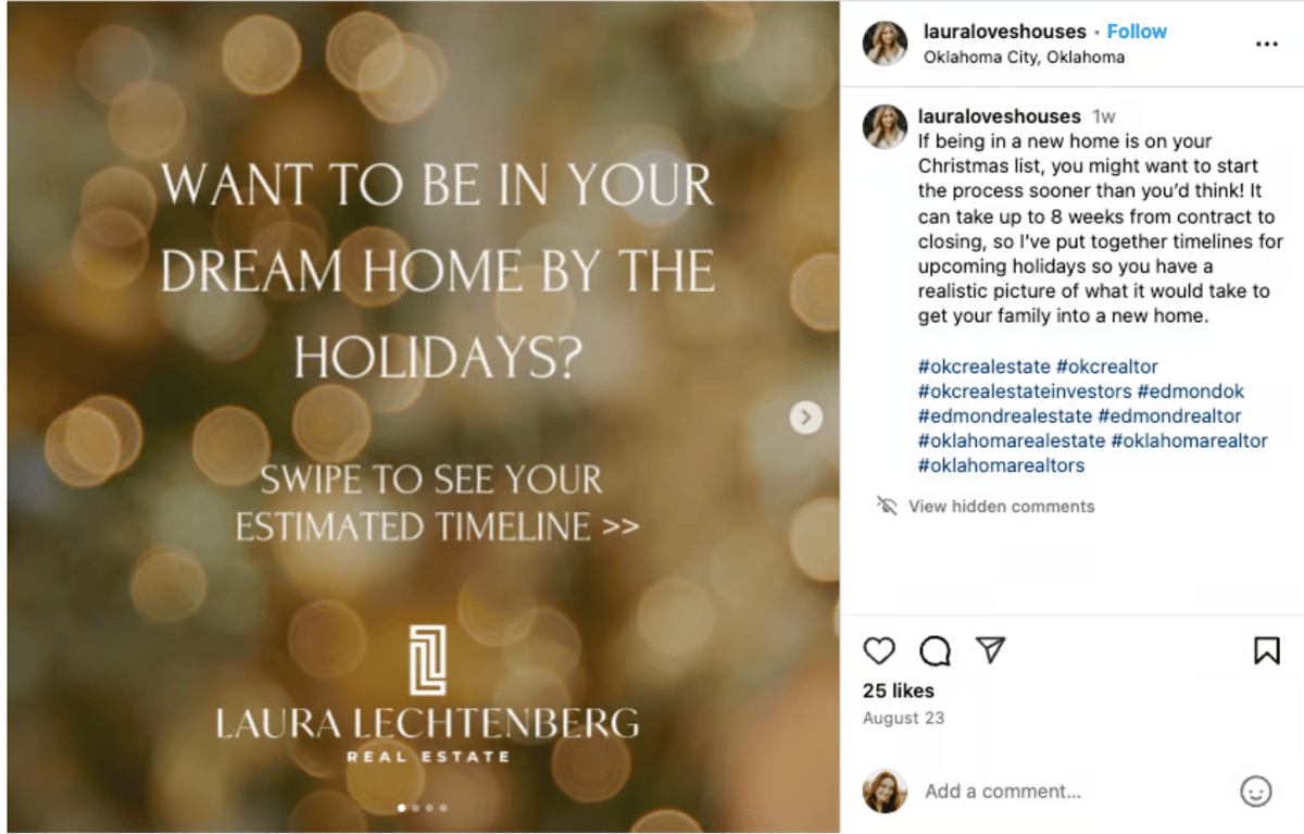 Holiday Instagram carousel