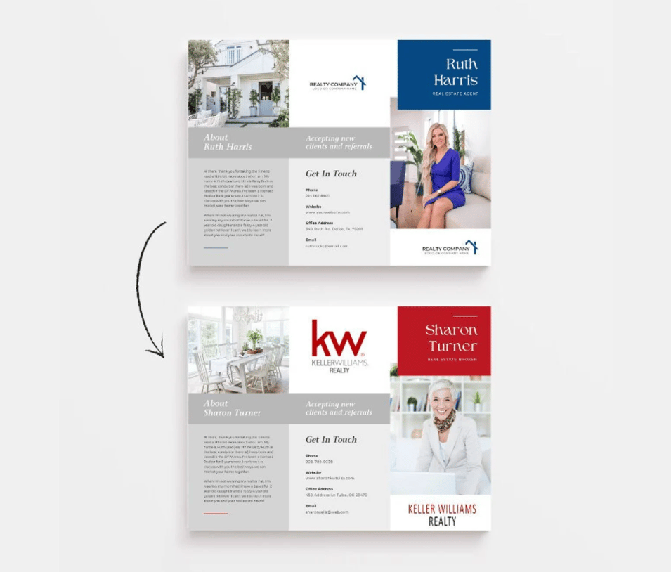 Keller Williams agent trifold brochure template