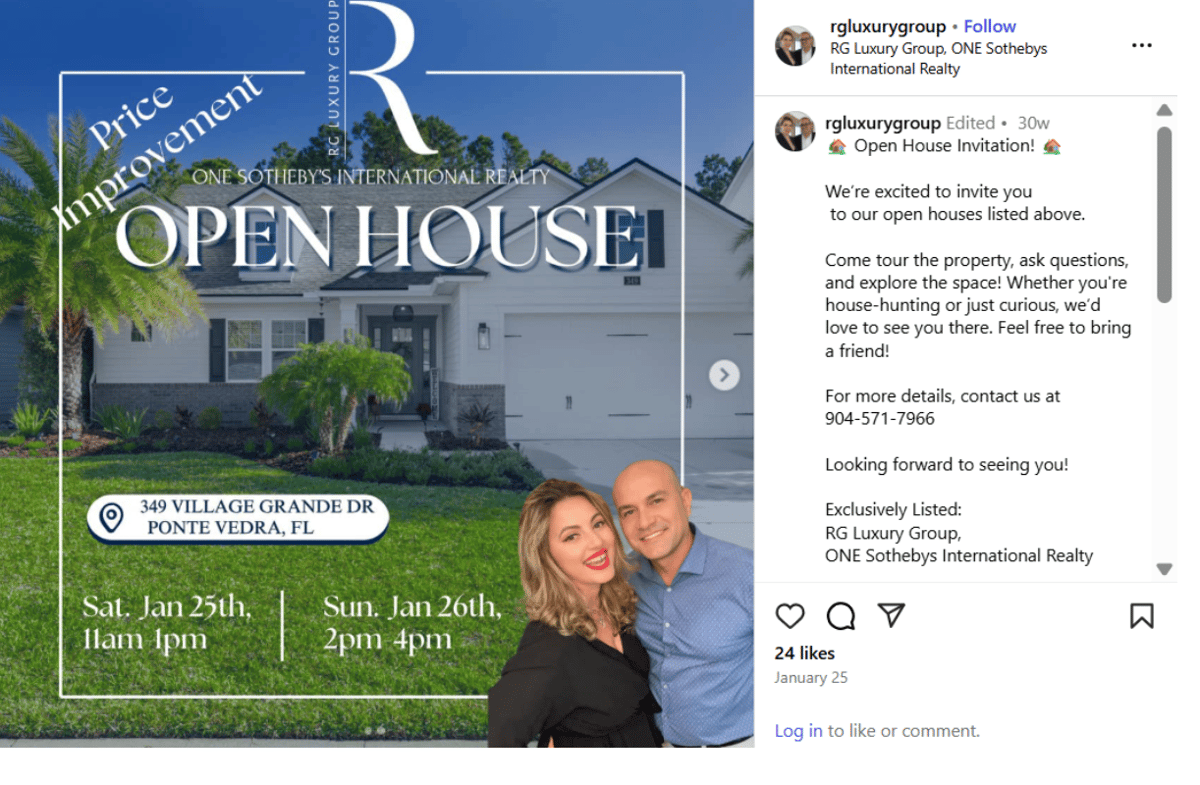 Open house invite post