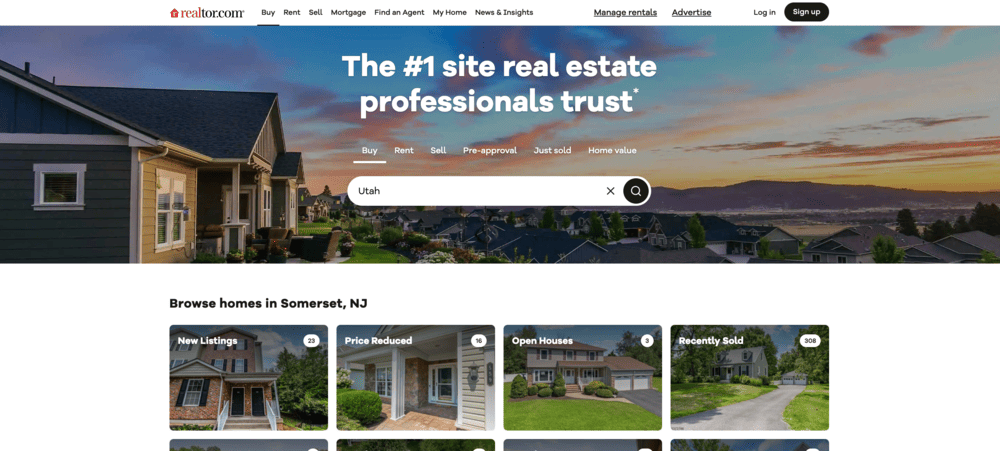 Realtor.com website interface