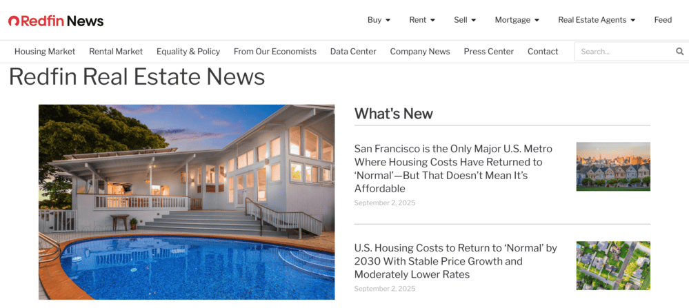 Redfin website interface