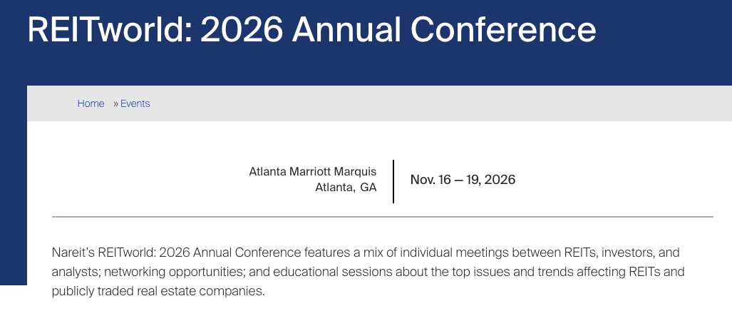 REITworld's event page