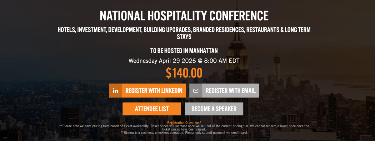 The National Hospitality Conference webpage.