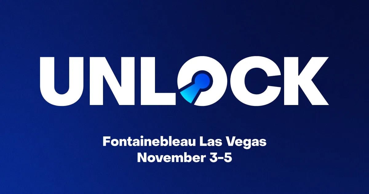 Graphic for unlock conference with the date and location for the conference.