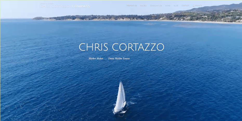 Chris Cortazzo's website showcasing Malibu.