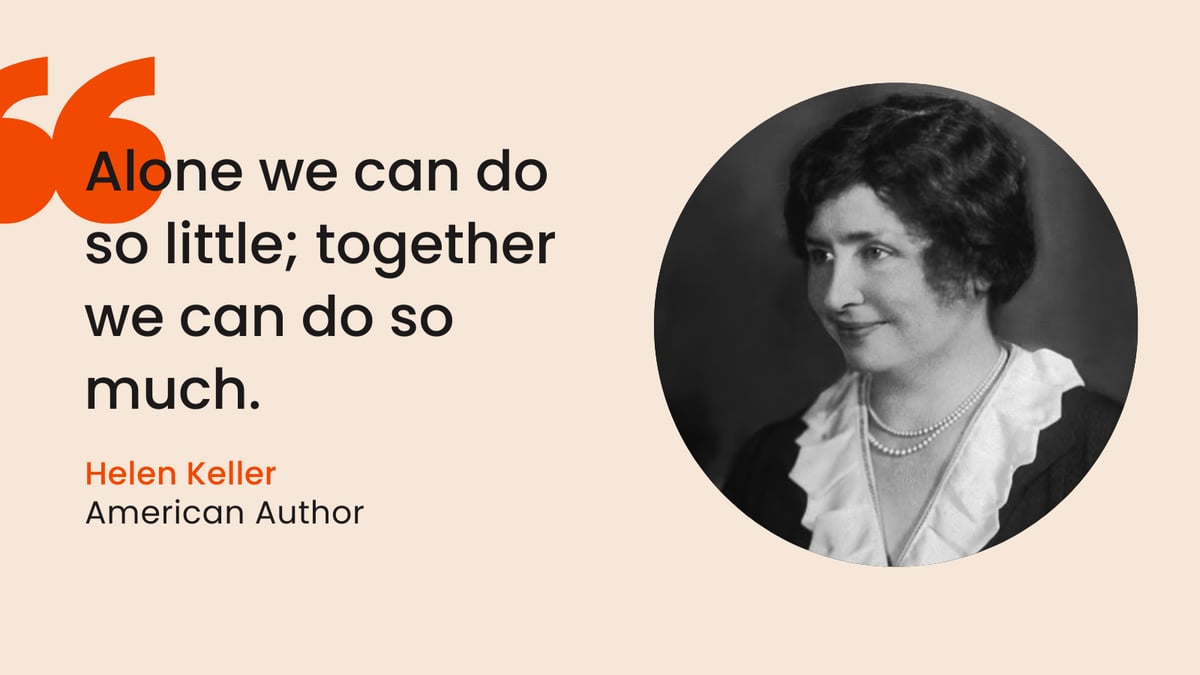 A quote from Helen Keller