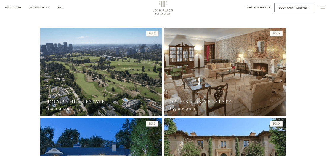 Josh Flagg's notable sales page.