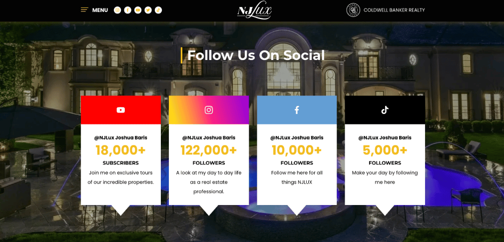 NJ Lux social media page