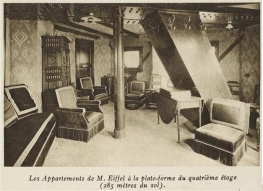 A historic photo of Gustave Eiffel's apartment.